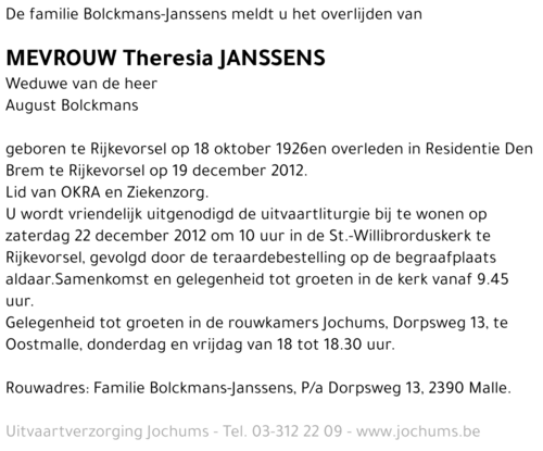 Theresia Janssens