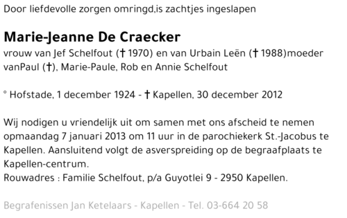Marie-Jeanne De Craecker