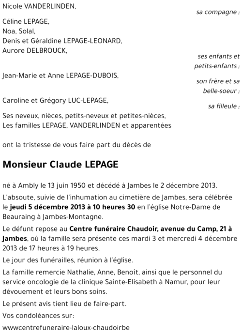 Claude LEPAGE