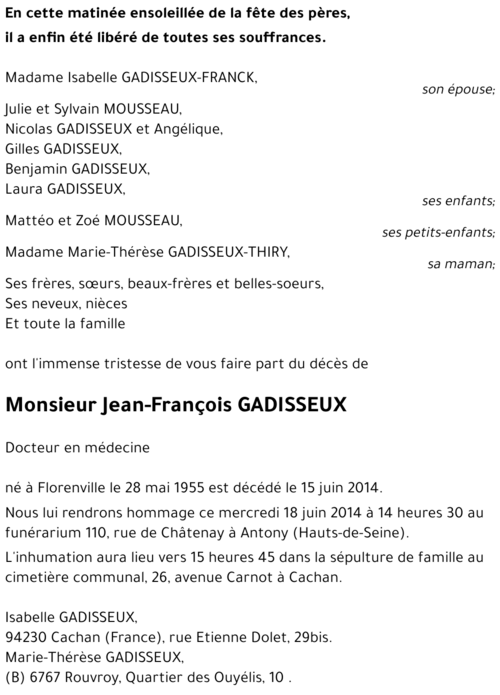 Jean-François GADISSEUX