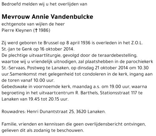 Annie Vandenbulcke