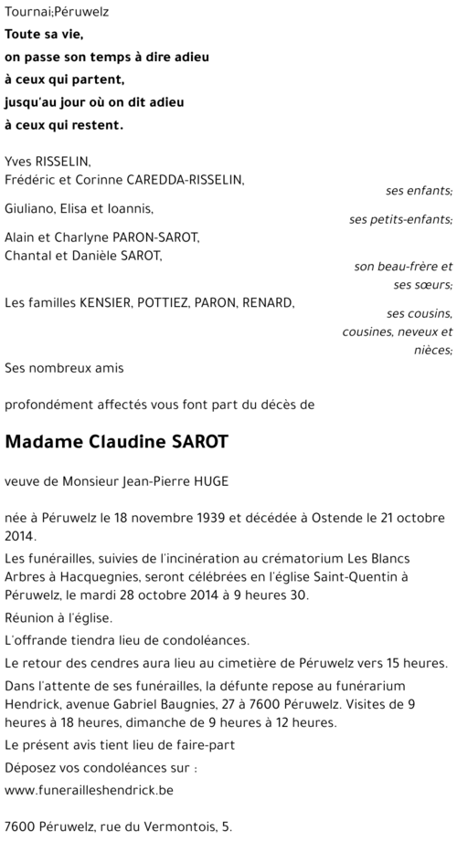 Claudine SAROT