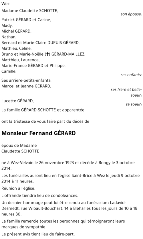Fernand GÉRARD