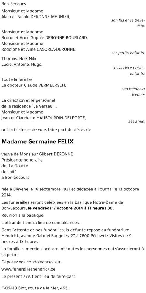 Germaine FELIX