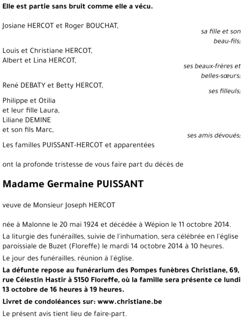 Germaine PUISSANT