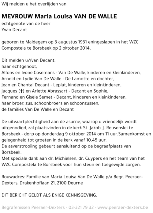 Maria Louisa Van De Walle