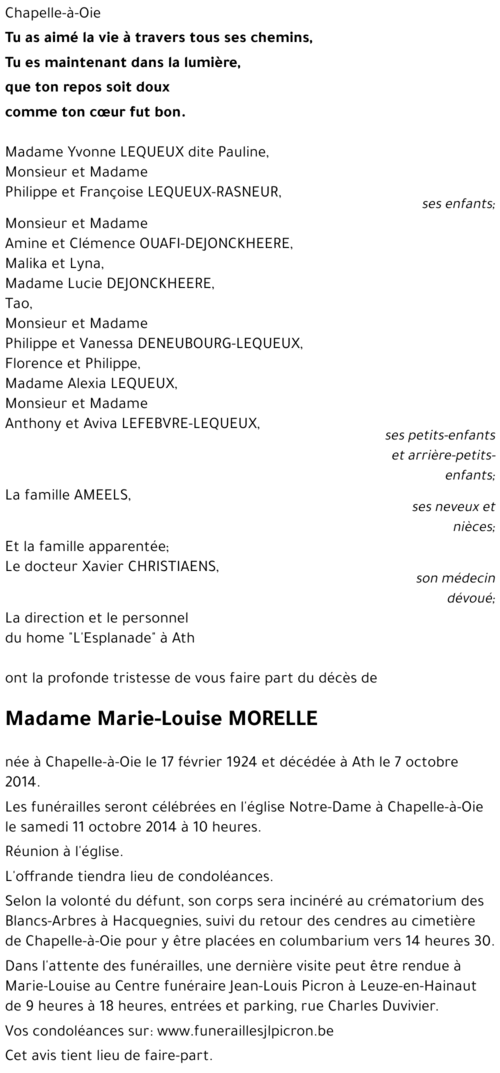 Marie-Louise MORELLE