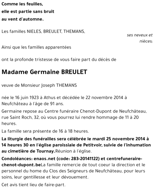 Germaine BREULET