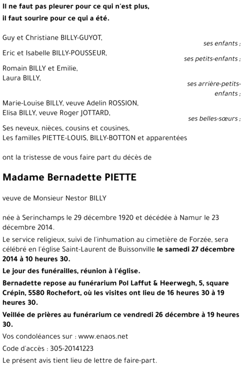 Bernadette PIETTE