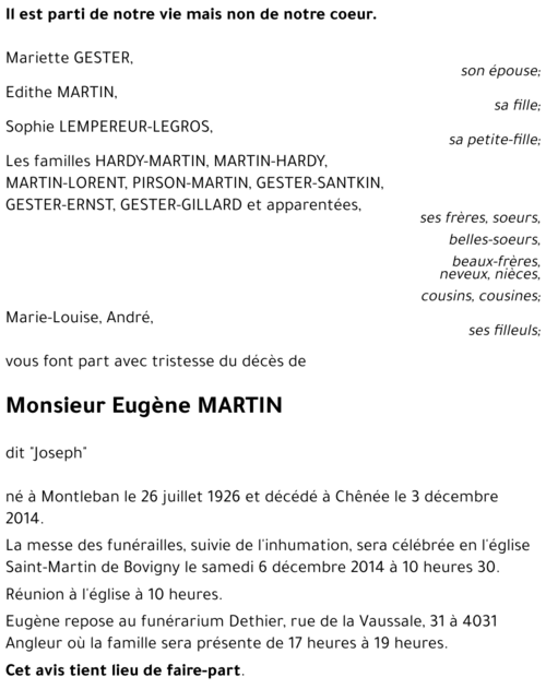 Eugène MARTIN