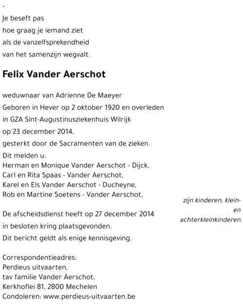 Felix Vander Aerschot