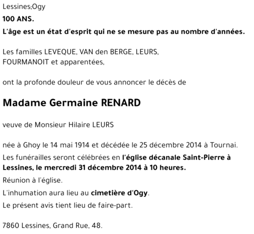Germaine RENARD