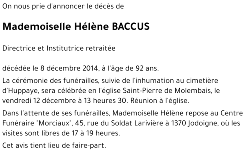 Hélène BACCUS