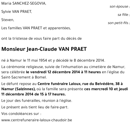 Jean-Claude VAN PRAET