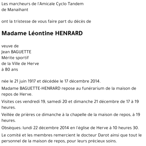 Léontine HENRARD