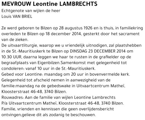 Leontine LAMBRECHTS