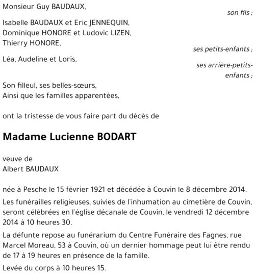 Lucienne BODART