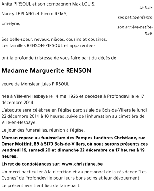 Marguerite RENSON