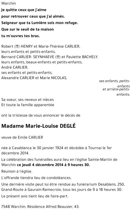 Marie-Louise DEGLÉ