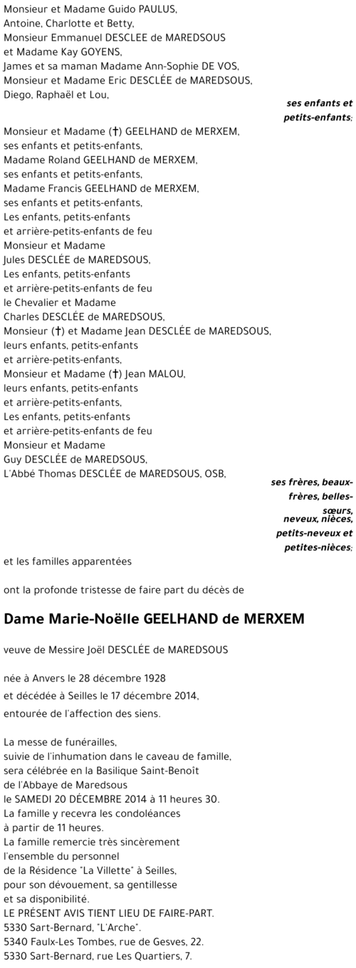 Marie-Noëlle GEELHAND de MERXEM