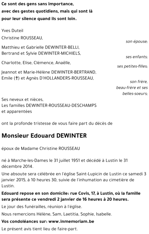 Edouard DEWINTER