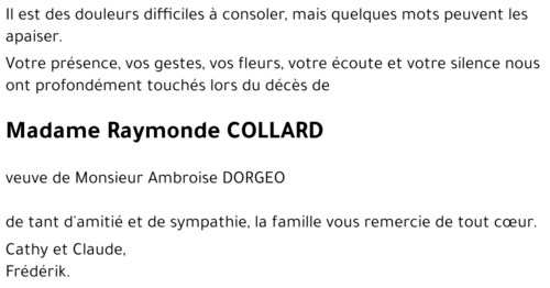 Raymonde COLLARD
