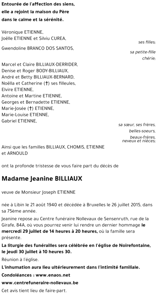 Jeanine BILLIAUX