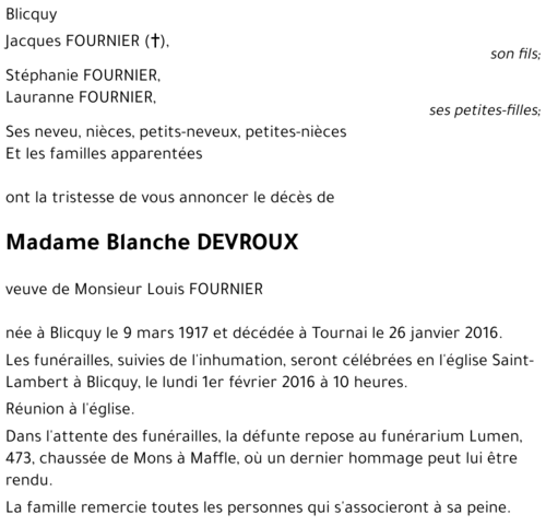 Blanche DEVROUX