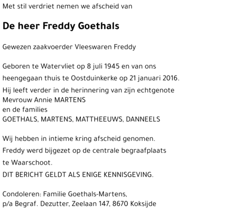 Freddy Goethals