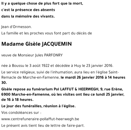 Gisèle JACQUEMIN