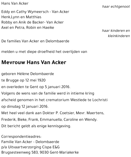 Hans Van Acker