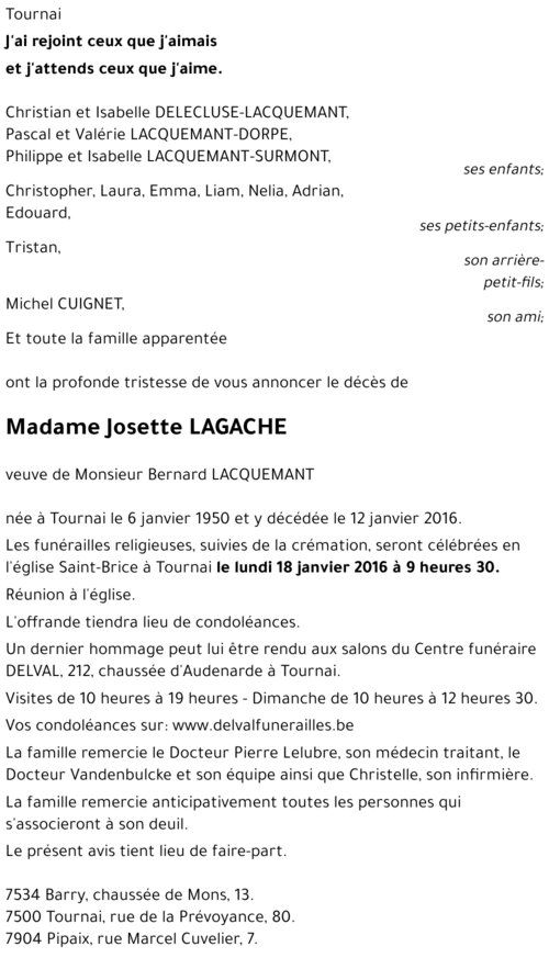 Josette LAGACHE