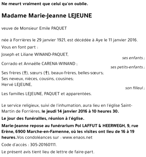 Marie-Jeanne LEJEUNE