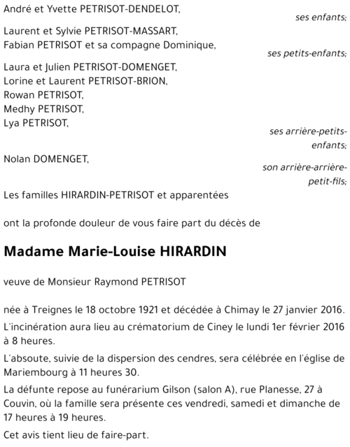 Marie-Louise HIRARDIN