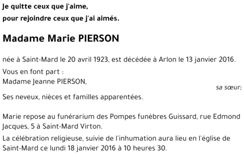 Marie PIERSON