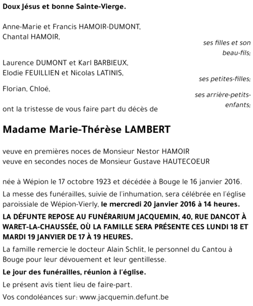 Marie-Thérèse LAMBERT
