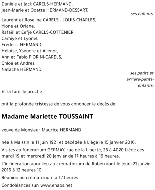 Mariette TOUSSAINT