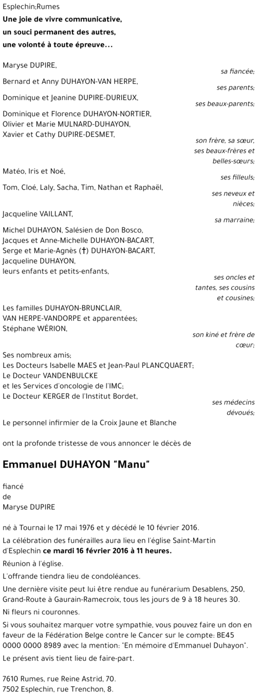 Emmanuel DUHAYON