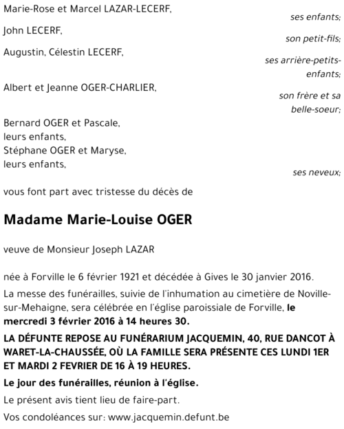 Marie-Louise OGER