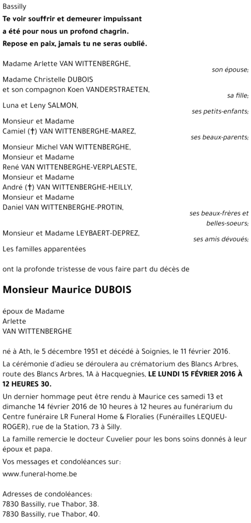 Maurice DUBOIS