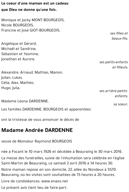 Andrée DARDENNE