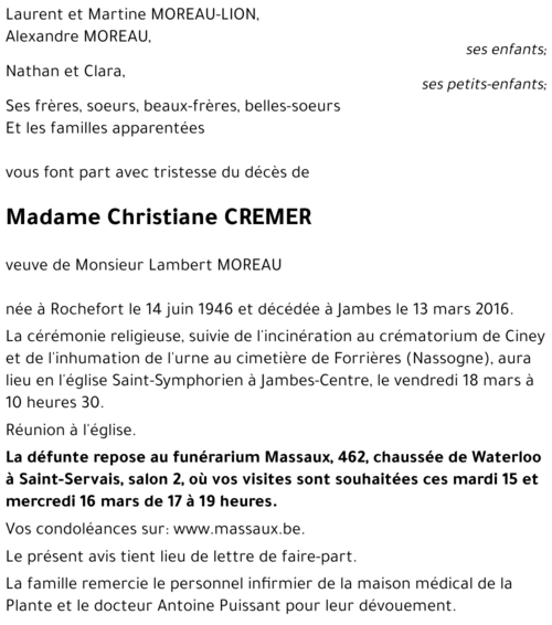 Christiane CREMER