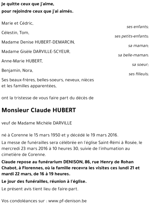 Claude HUBERT