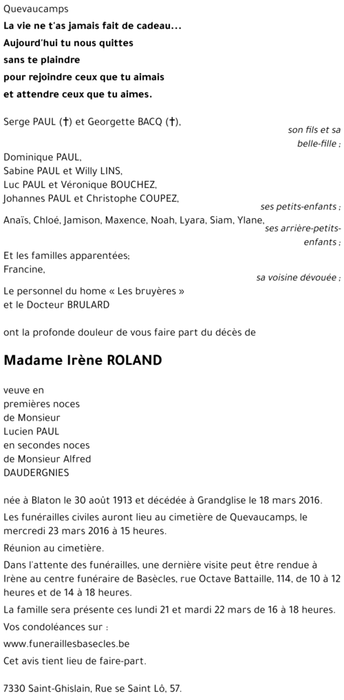 Irène ROLAND