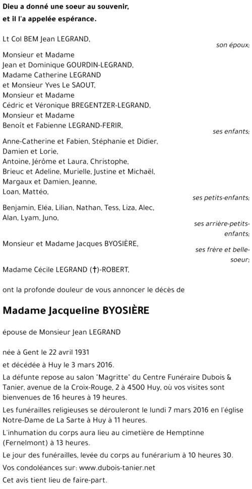 Jacqueline BYOSIÈRE