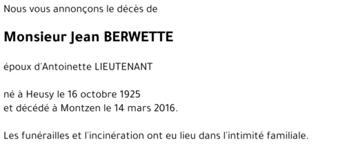 Jean BERWETTE