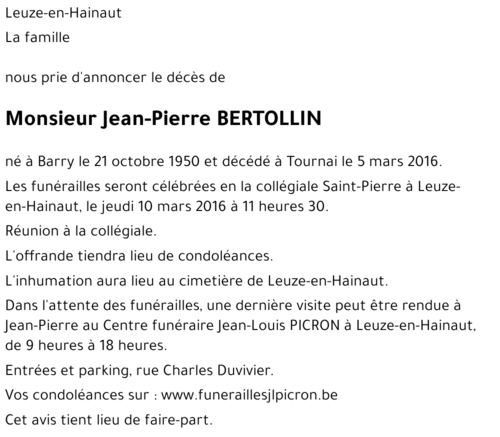 Jean-Pierre BERTOLLIN