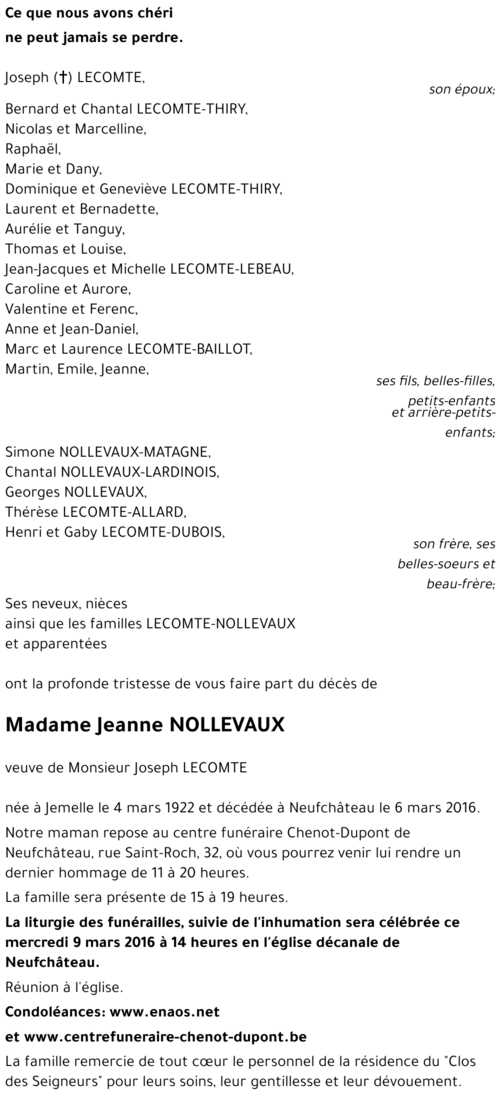 Jeanne NOLLEVAUX