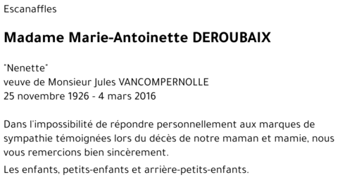 Marie-Antoinette DEROUBAIX