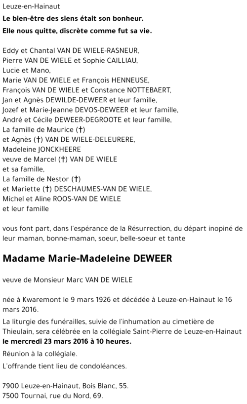 Marie-Madeleine Deweer